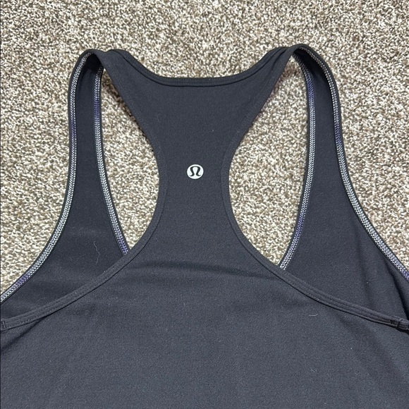 Lululemon black racerback zip front tank top - no size tag- 8/M - Picture 7 of 7